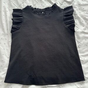 Elegant Black Ruffle Sleeve Top